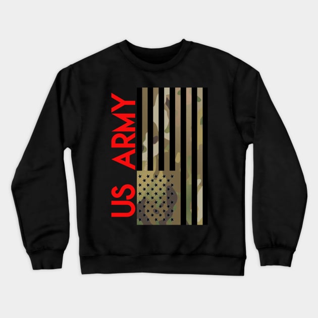 US ARMY CAMOUFLAGE FLAG Crewneck Sweatshirt by Cataraga